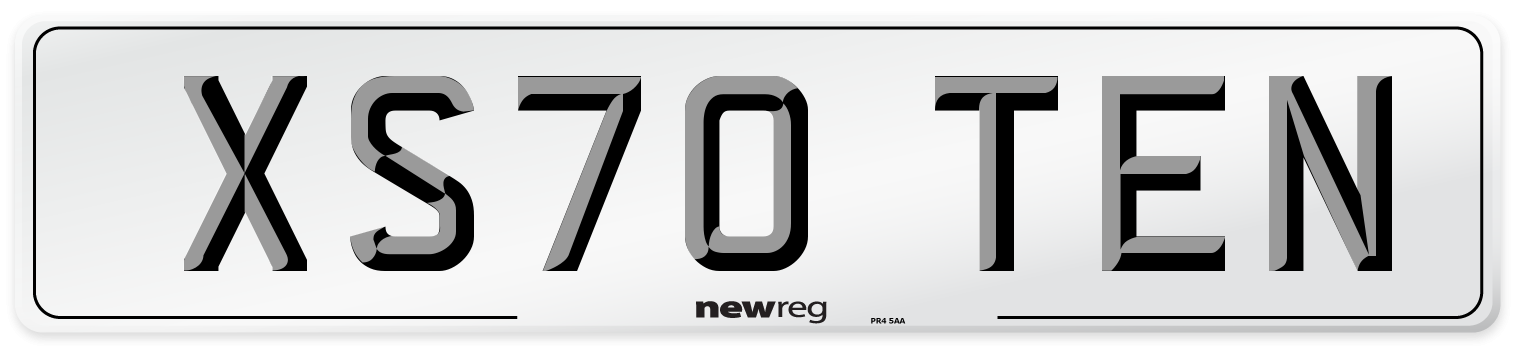 XS70 TEN Number Plate from New Reg